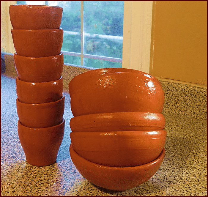 Seasoning Clay Cups and Bowls